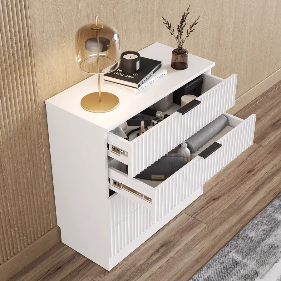 Comodă Velvet Slim White Black 3