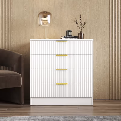 Комод Velvet Slim White Gold