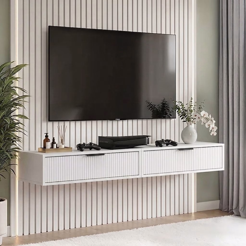 Set mobilier TV suspendat Velvet White Black