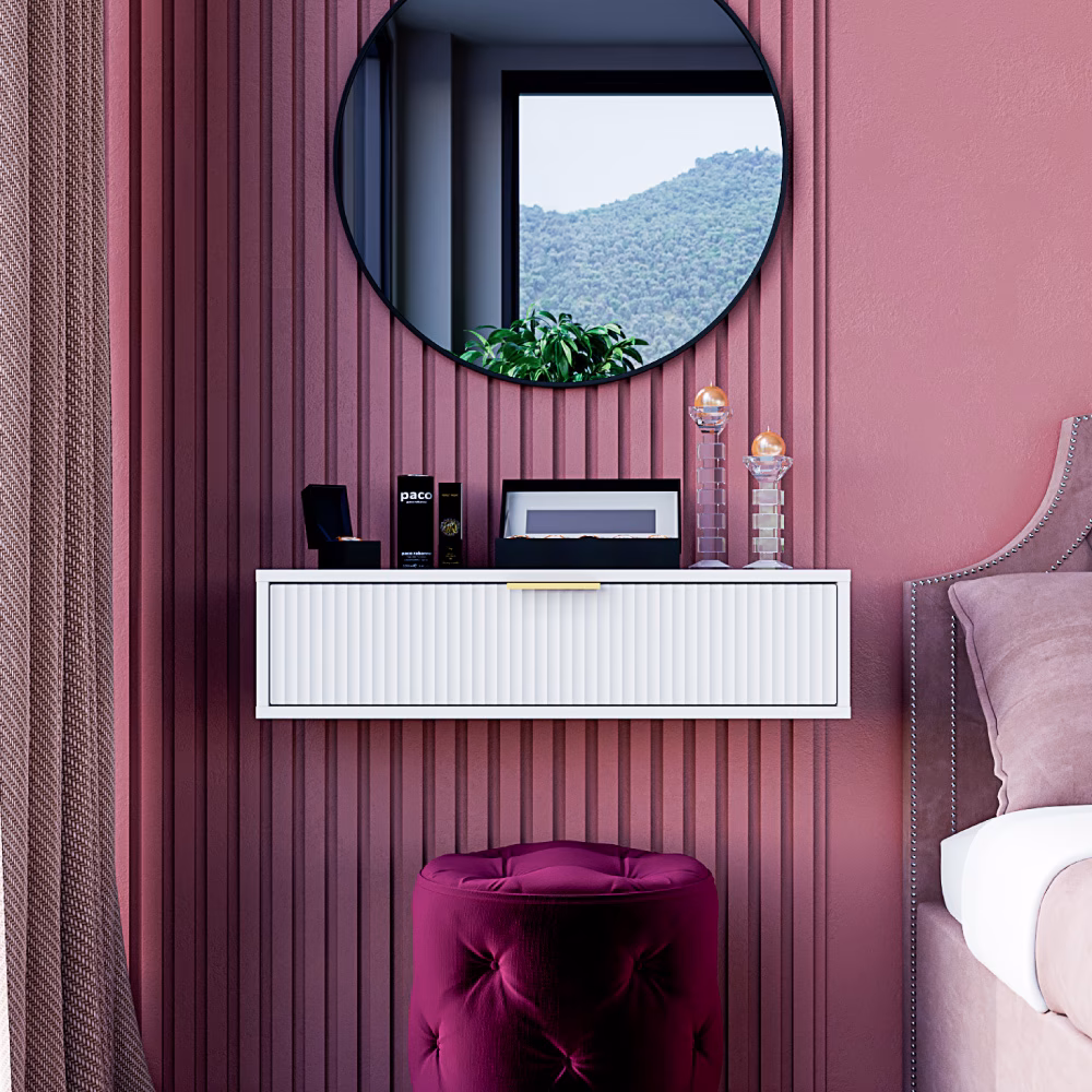 Masă de machiaj Velvet White Gold 3