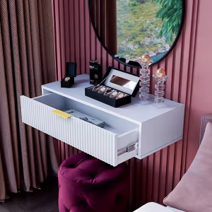 Masă de machiaj Velvet White Gold 5