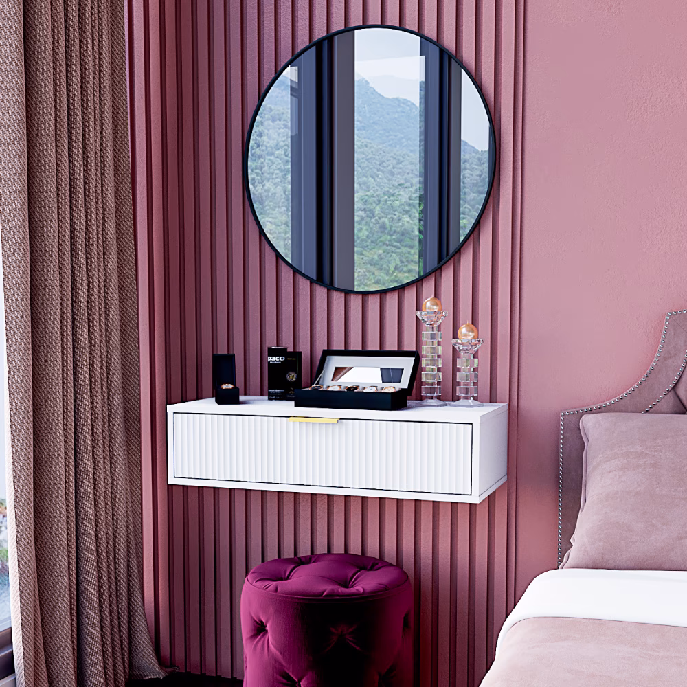 Masă de machiaj Velvet White Gold 2