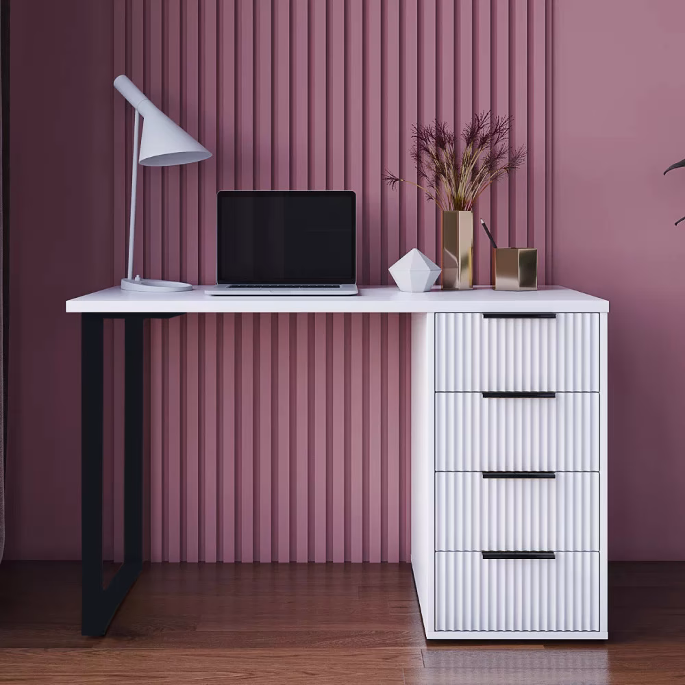 Masă de birou Velvet White Black
