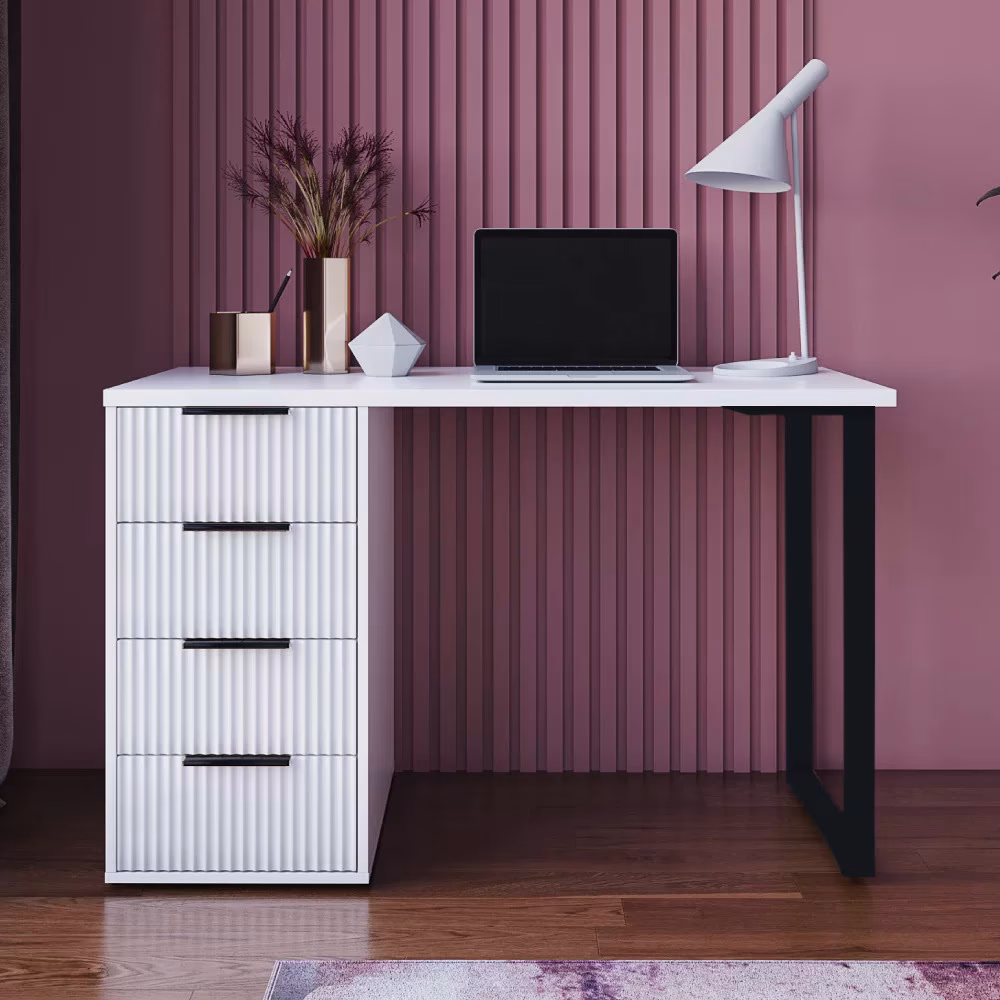 Masă de birou Velvet White Black 2