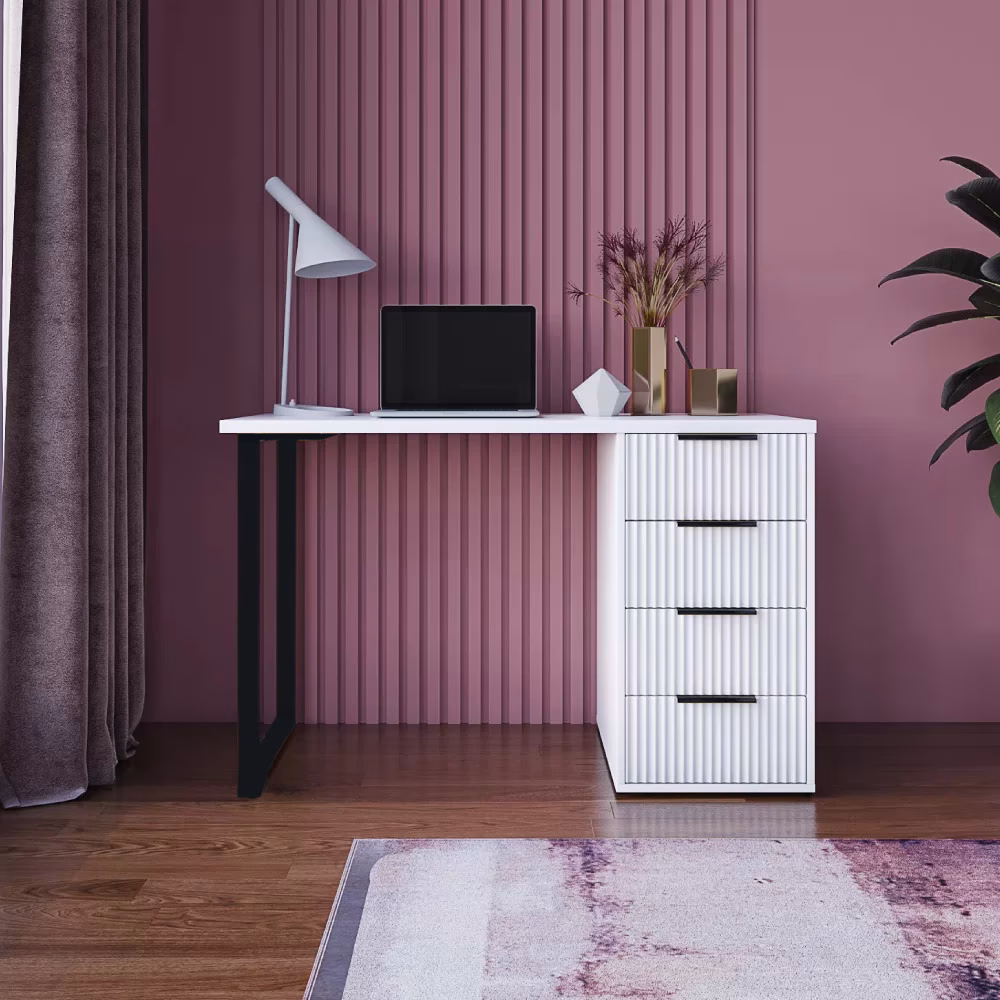 Masă de birou Velvet White Black 3
