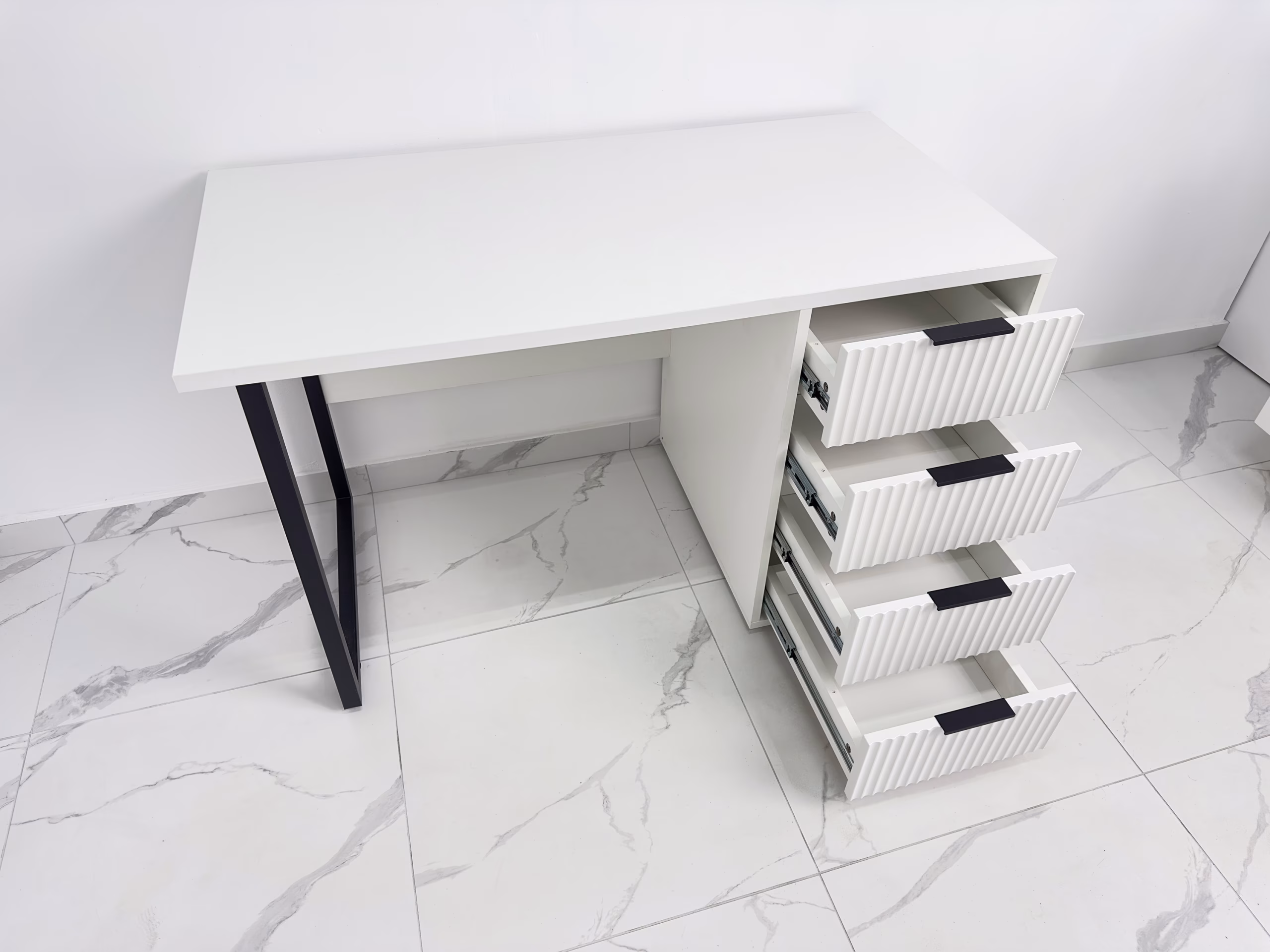 Masă de birou Velvet White Black 4