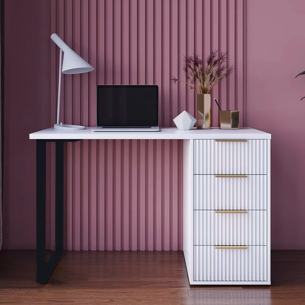 Masă de birou Velvet White Gold